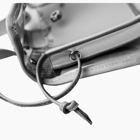 CLEAR CROSSBODY BAG WITH PINK TRIM & A TOP HANDLE - Picture 5 of 11